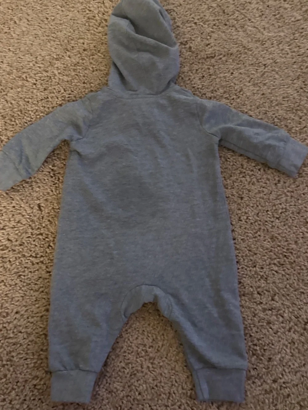 Gray Nike Baby jumpsuit with hood